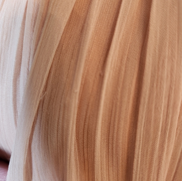 Alice + Olivia Strapless Nude Blush Maxi Gown with Lace Inserts Size 4 - Picture 10 of 13